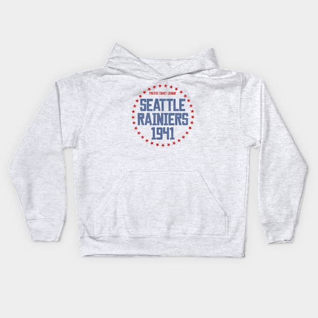 Defunct Seattle Rainiers Baseball 1941 Kids Hoodie by Defunctland